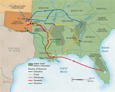 Map Of The Trail Of Tears